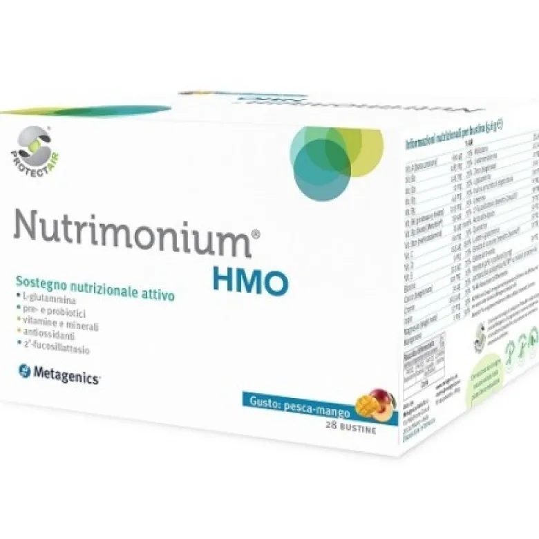 Nutrimonium HMO Integratore Flora Intestinale Gusto Pesca e Mango 28 Bustine