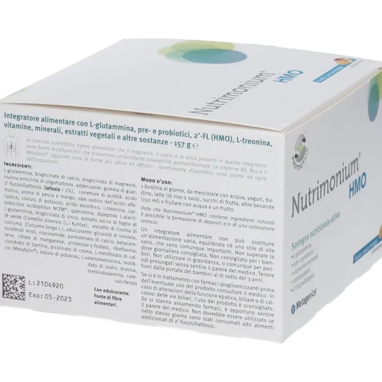 Nutrimonium HMO Integratore Flora Intestinale Gusto Pesca e Mango 28 Bustine