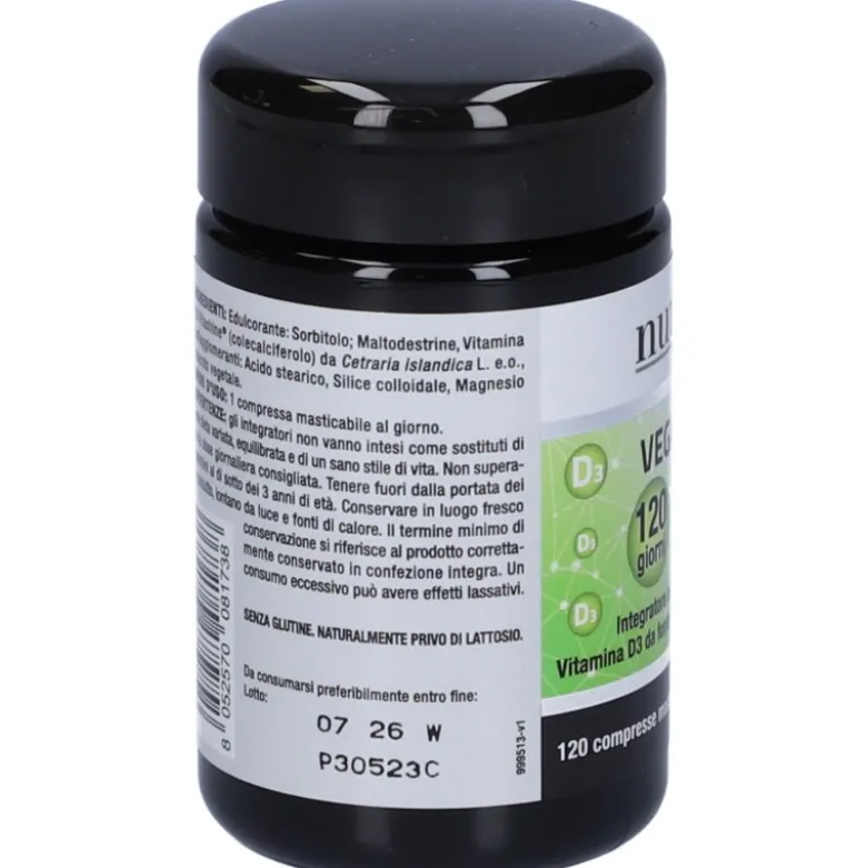 Nutriva Vegan D3Integratore per Ossa e Muscoli 120 Compresse