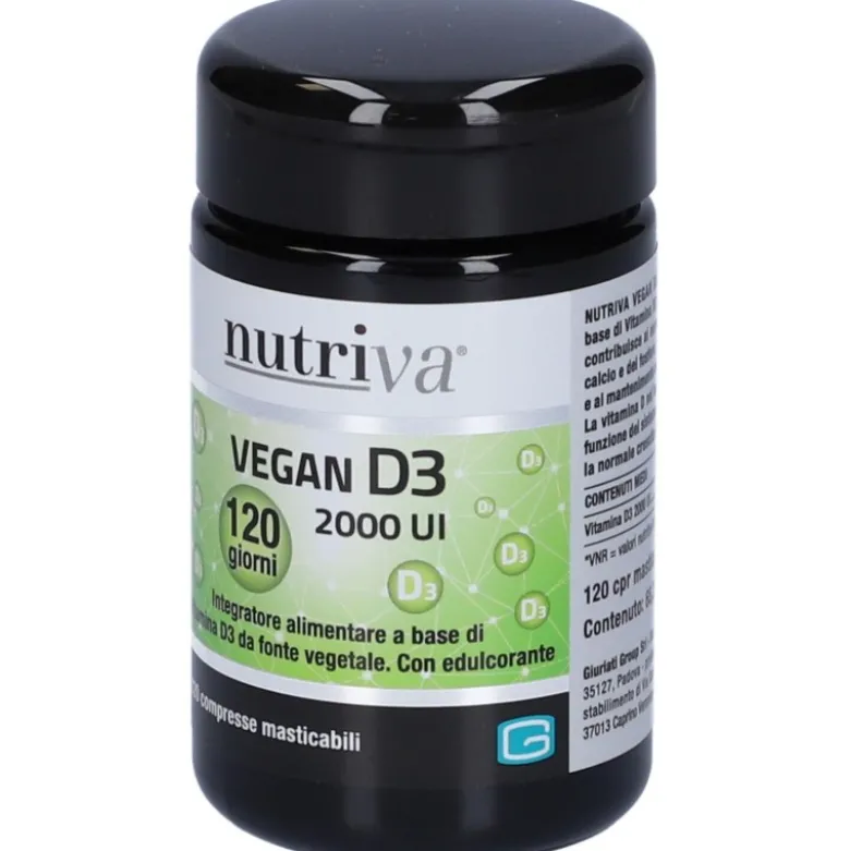 Nutriva Vegan D3Integratore per Ossa e Muscoli 120 Compresse