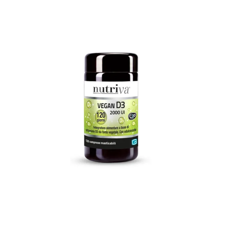 Nutriva Vegan D3Integratore per Ossa e Muscoli 120 Compresse