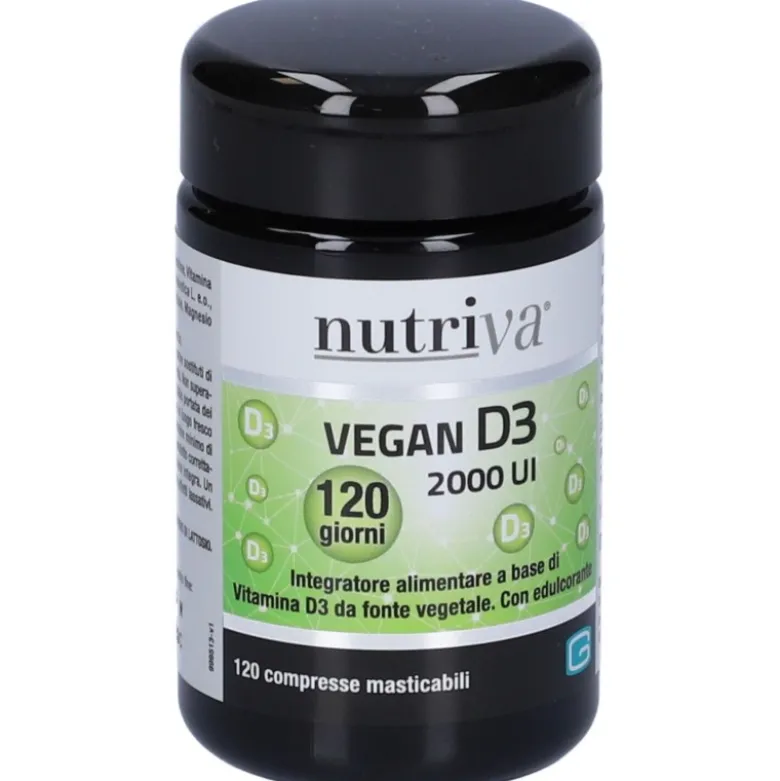 Nutriva Vegan D3Integratore per Ossa e Muscoli 120 Compresse