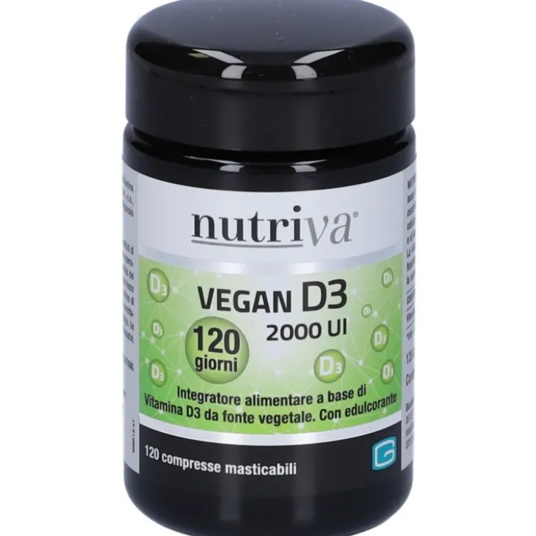 Nutriva Vegan D3Integratore per Ossa e Muscoli 120 Compresse