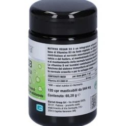 Nutriva Vegan D3Integratore per Ossa e Muscoli 120 Compresse