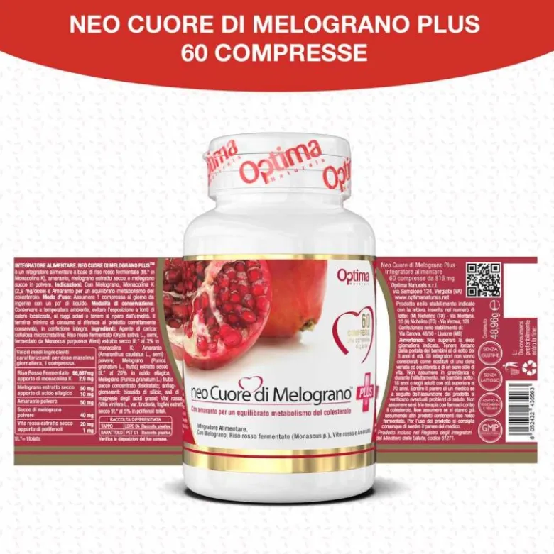 Optima Naturals Neocuore Melograno Plus per Colesterolo 60 compresse
