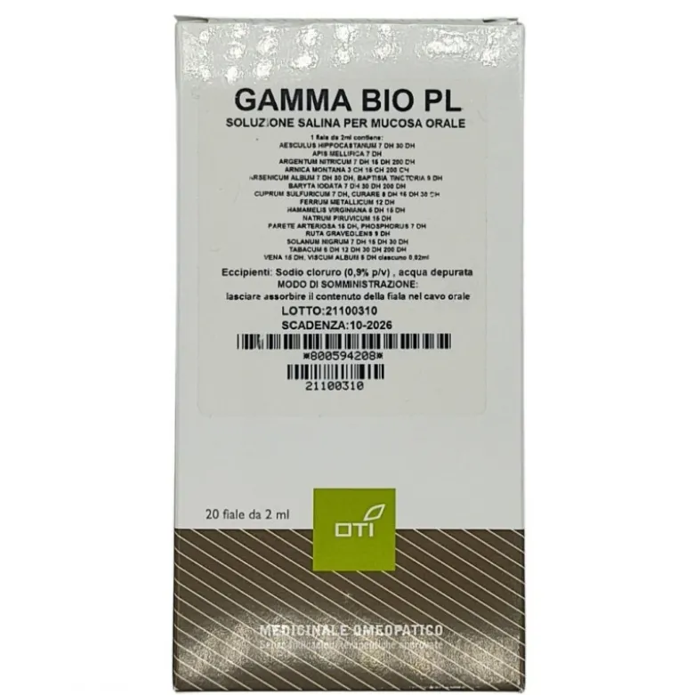 OTI Gamma Bio PL Rimedio Omeopatico 20 Fiale Soluzione Fisiologica