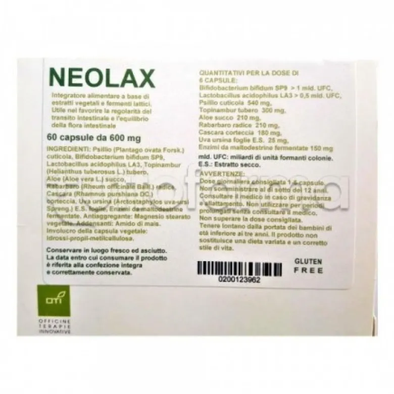 OTI Neolax Integratore per il Transito Intestinale 60 Capsule