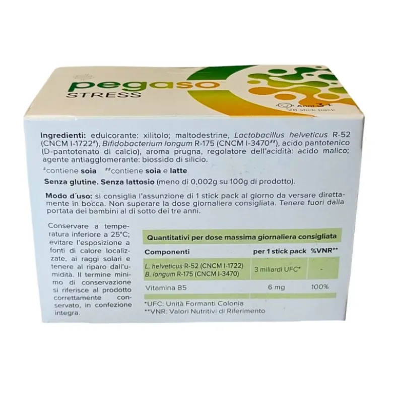 Pegaso Stress Integratore per Stanchezza e Flora Intestinale 28 Stick