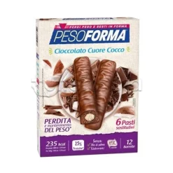 Pesoforma Barrette Cioccolato Cuore di Cocco 12 Pezzi per 6 Pasti