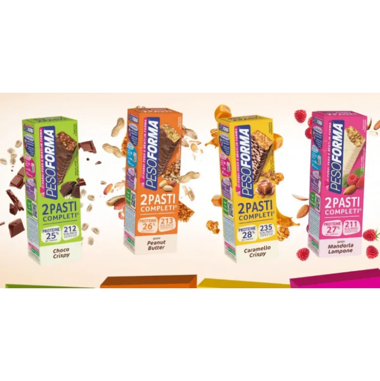 Pesoforma Barrette 2 Pasti Completi Gusto Choco Crispy 2 Pezzi