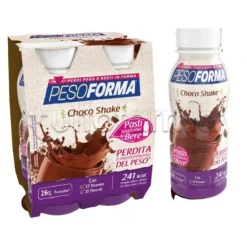 Pesoforma Choco Shake Sostituto Pasto da Bere 4 Flaconi da 236 ml