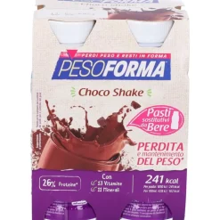 Pesoforma Choco Shake Sostituto Pasto da Bere 4 Flaconi da 236 ml
