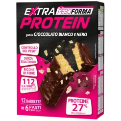 Pesoforma Extra Protein Barrette Cioccolato Bianco e Nero 12 Pezzi per 6 Pasti