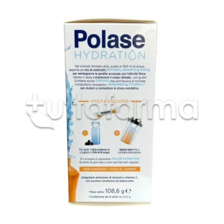 Polase Hydration Arancia Integratore per Stanchezza 12 Bustine