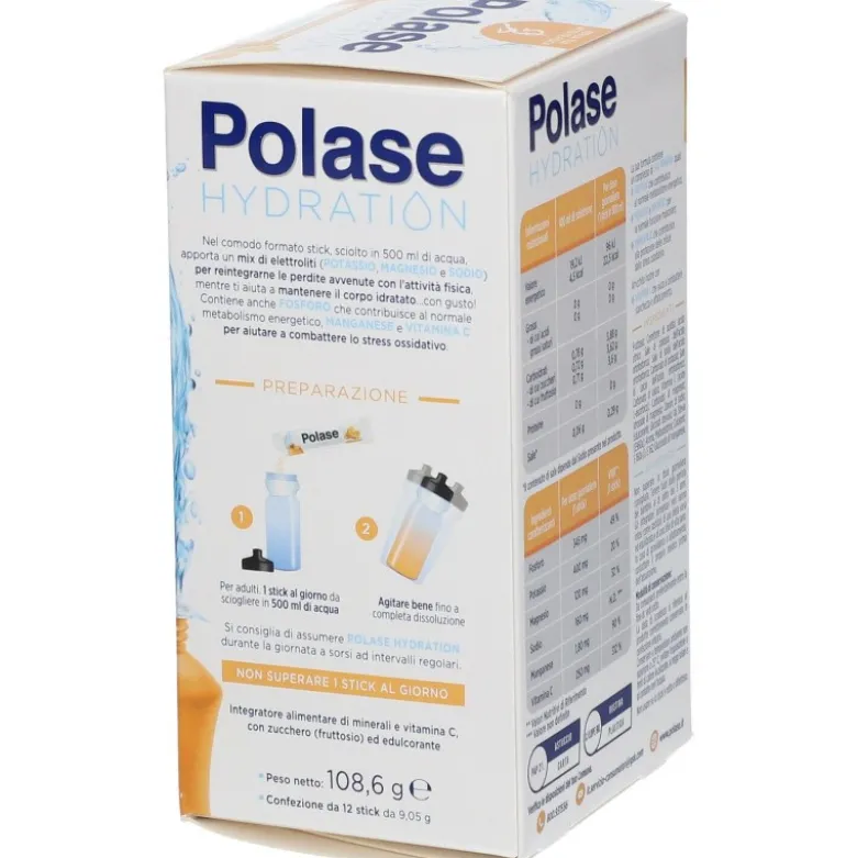 Polase Hydration Arancia Integratore per Stanchezza 12 Bustine