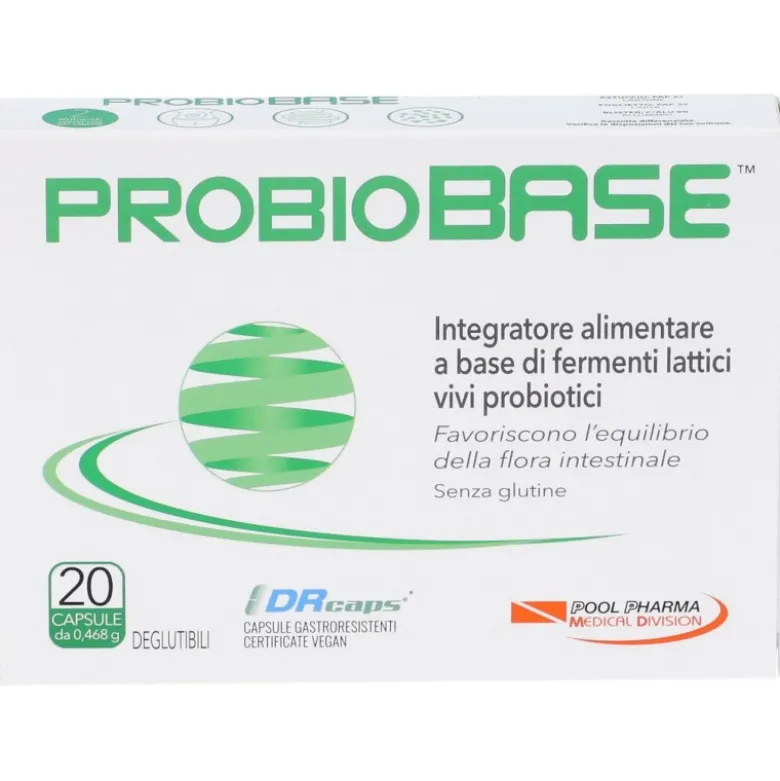 Pool Pharma Probiobase Integratore per Intestino 20 Capsule