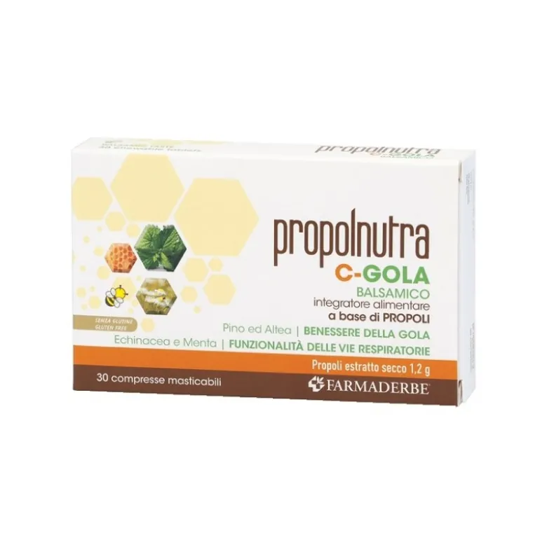 Propolnutra C Gola Balsamico con Propoli ed Echinacea 30 Compresse