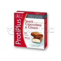 Protiplus Barretta Snack Proteico per Perdita di Peso 6 Pezzi Gusto Cioccolato e Cocco