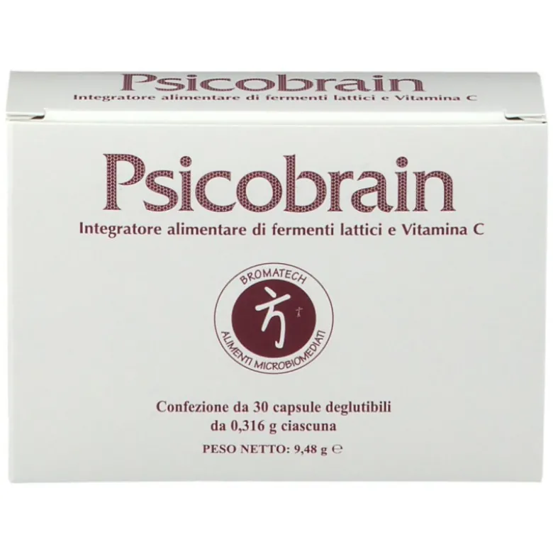 Psicobrain Bromatech Fermenti Lattici e Vitamina C per Stress 30 Capsule