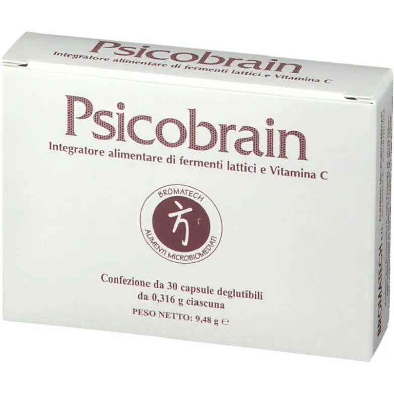Psicobrain Bromatech Fermenti Lattici e Vitamina C per Stress 30 Capsule