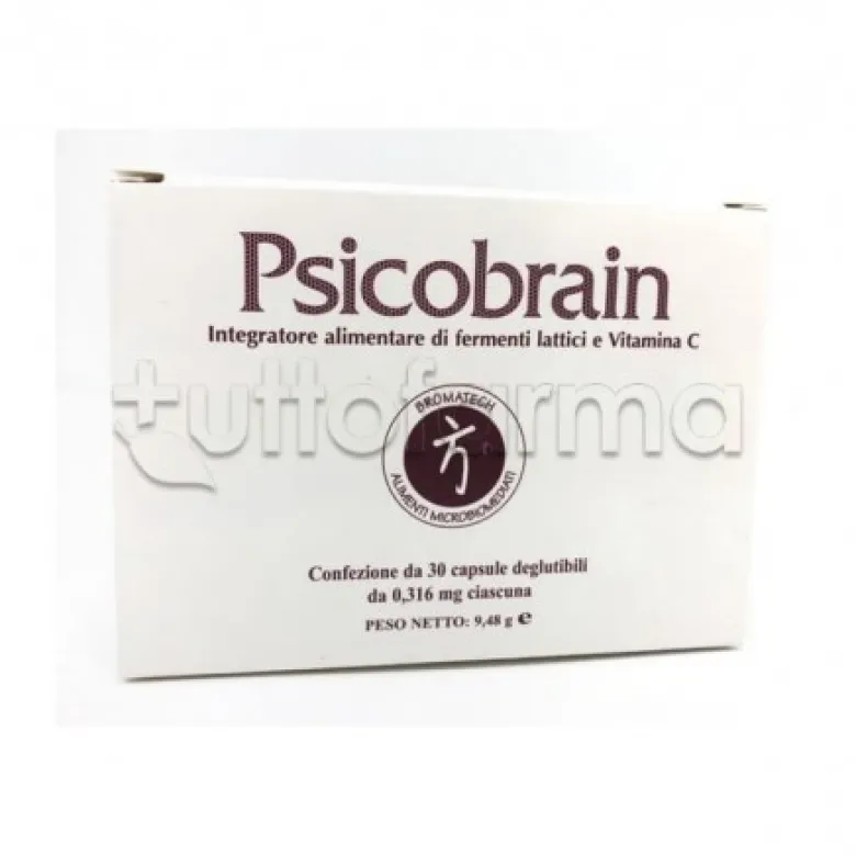 Psicobrain Bromatech Fermenti Lattici e Vitamina C per Stress 30 Capsule
