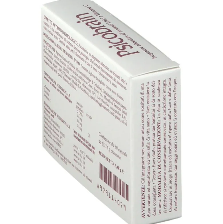 Psicobrain Bromatech Fermenti Lattici e Vitamina C per Stress 30 Capsule