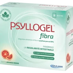 Psyllogel Fibra Gusto Arance Rosse con Semi di Psillio 20 Bustine per Regolarità Intestinale