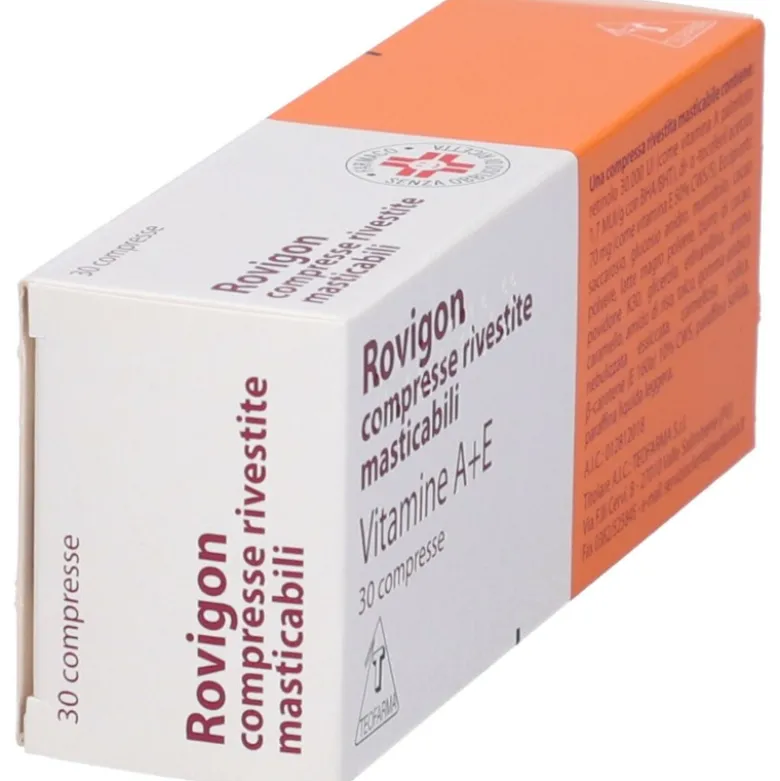 Rovigon 30 Compresse Rivestite Masticabili Vitamina A e Vitamina E