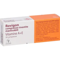 Rovigon 30 Compresse Rivestite Masticabili Vitamina A e Vitamina E