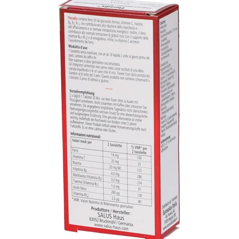 Salus Floradix Integratore con Ferro e Vitamine 84 Tavolette