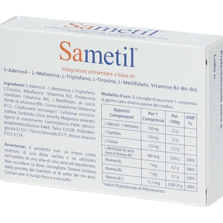 Sametil Integratore per Tono dell'Umore 20 Compresse