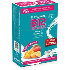 Sanavita Bvitamins B12 Advance per Energia e Sistema Nervoso 25 Compresse Orosolubili