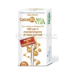 Sanavita Calcio D-3 Integratore per Ossa con Vitamina D3 30 Compresse