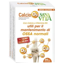 Sanavita Calcio D-3 Integratore per Ossa con Vitamina D3 30 Compresse