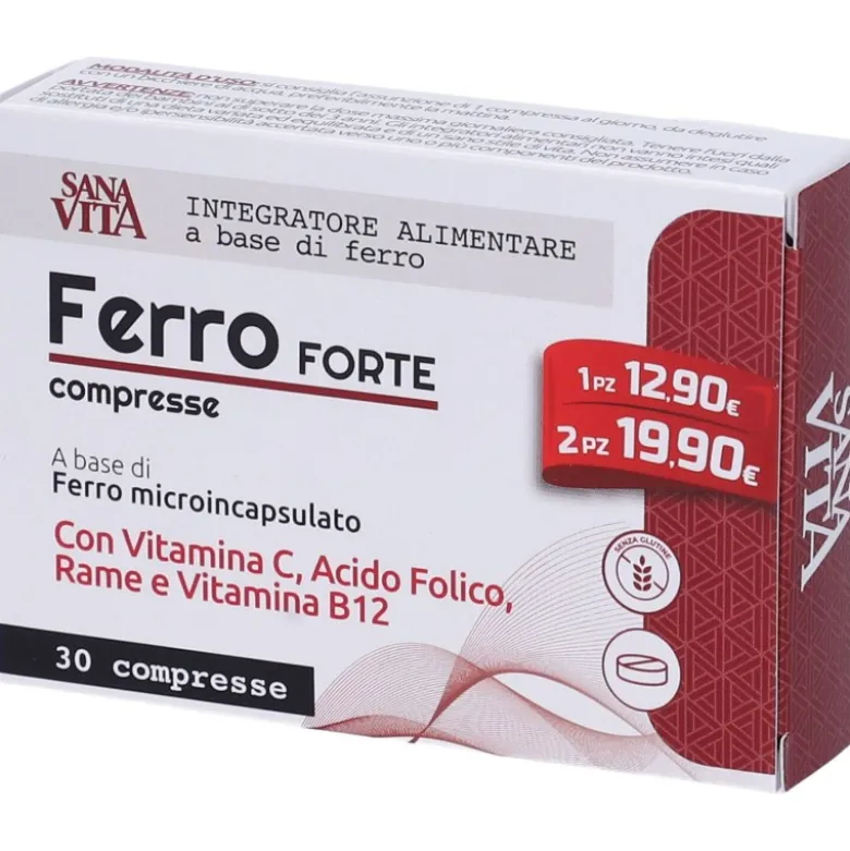 Sanavita Ferro Forte per Funzione Cognitiva e Immunitaria 30 Compresse