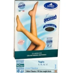 Sauber Classico Collant 140 Denari Maglia Liscia Camel per Compressione Graduata Collant