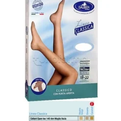 Sauber Collant Open Toe Maglia Liscia per Circolazione Taglia 3