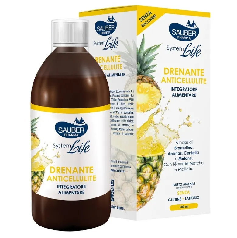 Sauber Drenante Anticellulite per Drenaggio e Cellulite 500ml