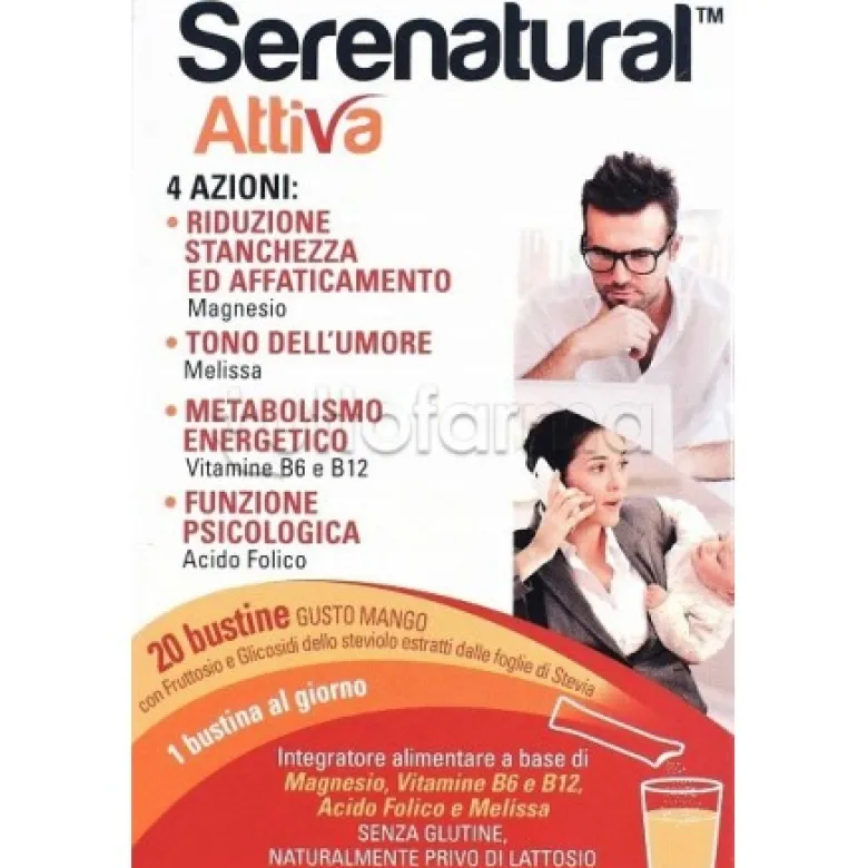 Serenatural Attiva Integratore Alimentare Contro Stanchezza 20 Bustine