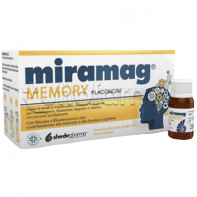 Shedir Miramag Memory Integratore per Memoria e Funzioni Cognitive 10 Flaconcini