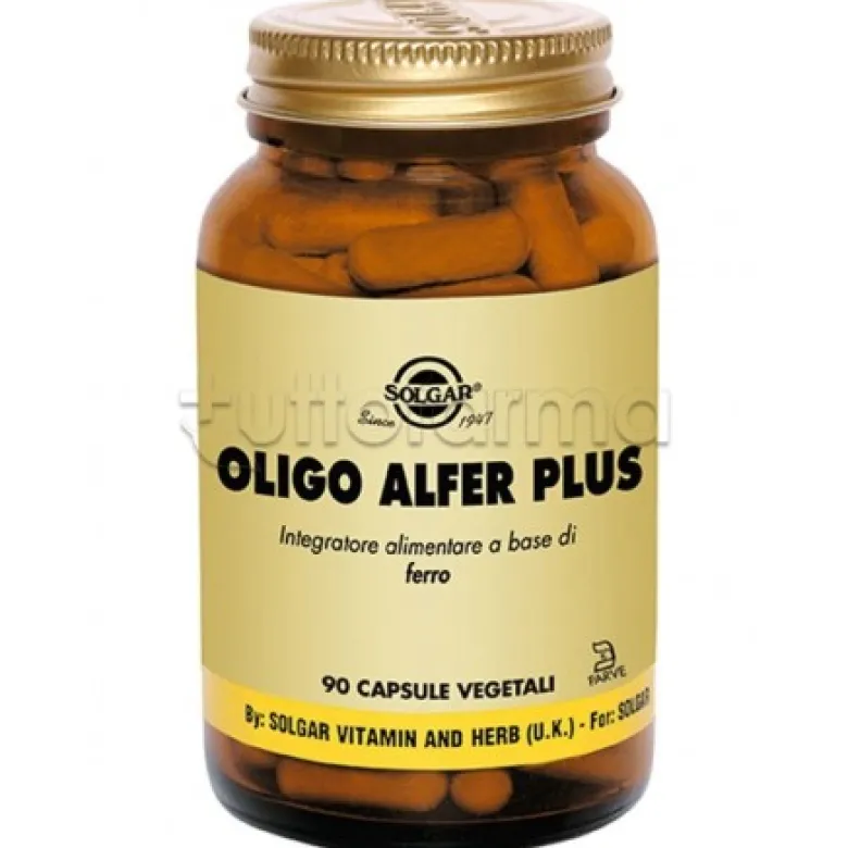 Solgar Oligo Alfer Plus Integratore di Ferro 90 Capsule