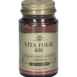 Solgar Vita Folic 400 Integratore di Acido Folico per Gravidanza 100 Tavolette