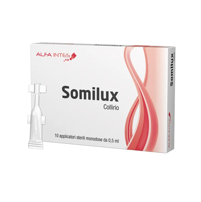 Somilux Collirio per Occhio Rosso e Secchezza 10 Applicatori Monodose da 0,5 ml