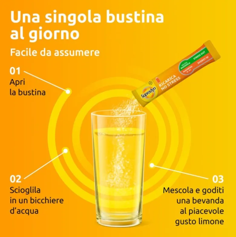 Supradyn Ricarica No Stress Integratore Vitamine e Magnesio 20 Bustine