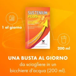 Sustenium Plus Integratore Energizzante per Stanchezza 22 Bustine Arancia