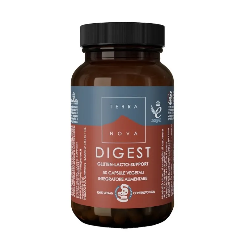 Terranova Digest Integratore Digestione Glutine e Lattosio 50 Capsule