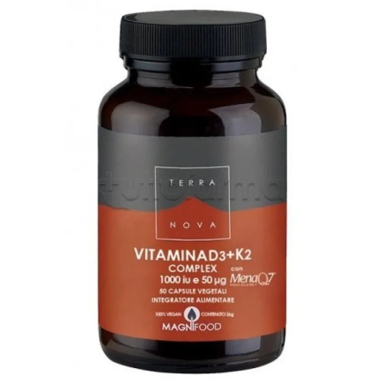 Terranova Vitamina D3+K2 Integratore per le Ossa 50 Capsule