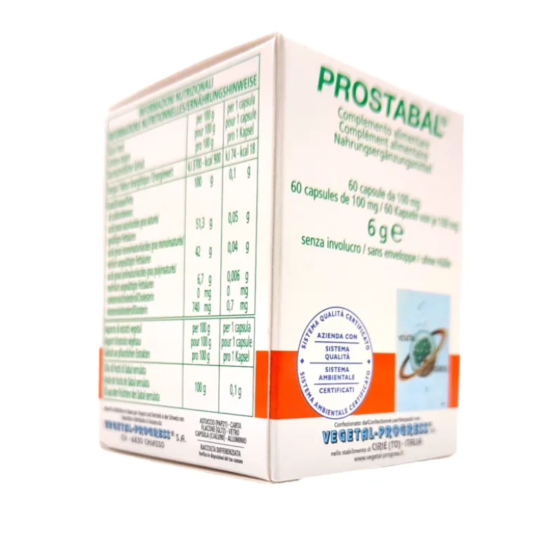 Vegetal Progress Prostabal Integratore per Prostata Uomo 60 Capsule