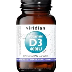 Viridian Vitamin D3 400IU per Ossa e Sistema Immunitario 30 Capsule Vegetali