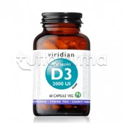 Viridian Vitamin D3 2000ui per Ossa, Sistema Immunitario e Vegani 60 Capsule